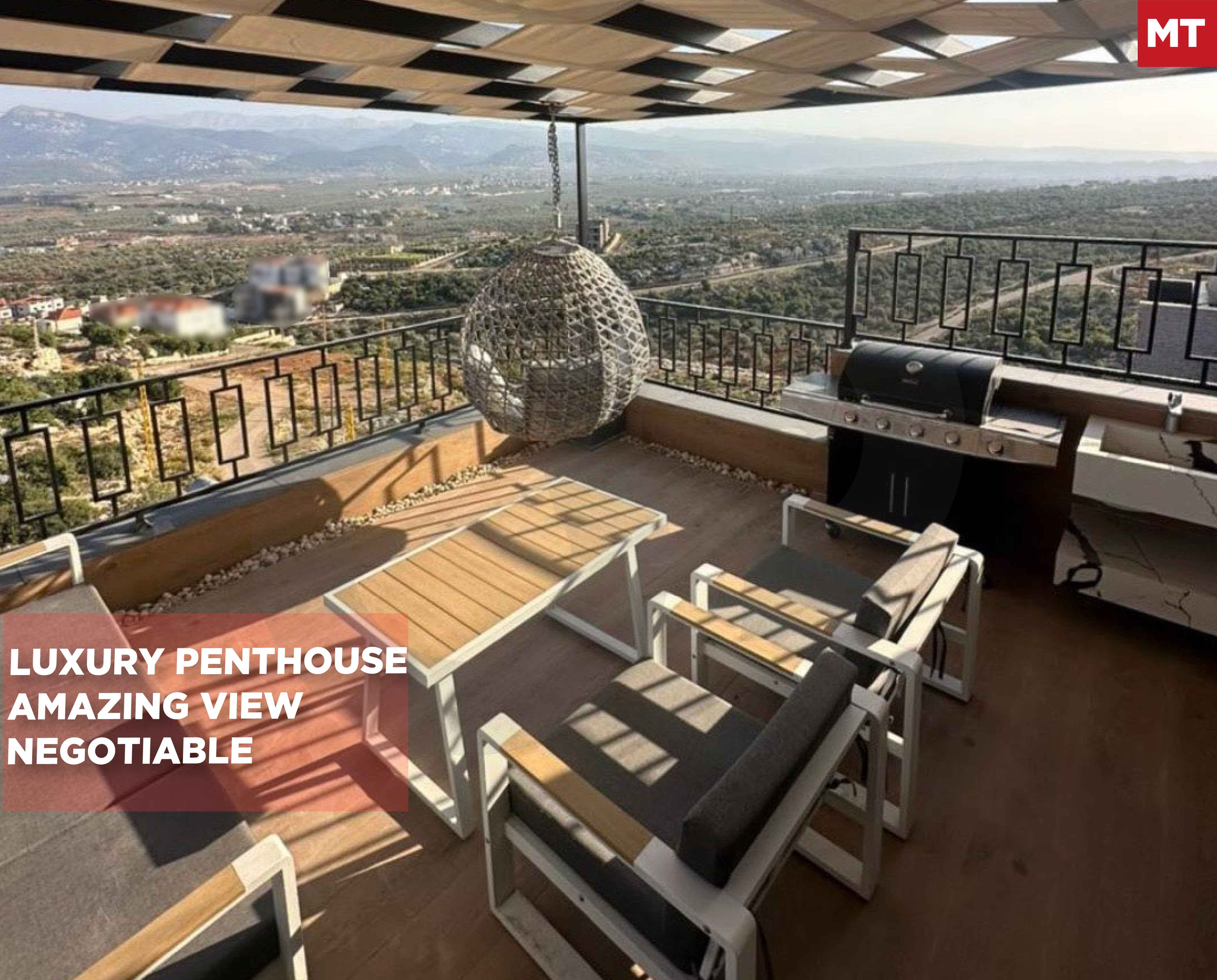 Penthouse/50sqm terrace/parking/chimney/Ras Maska