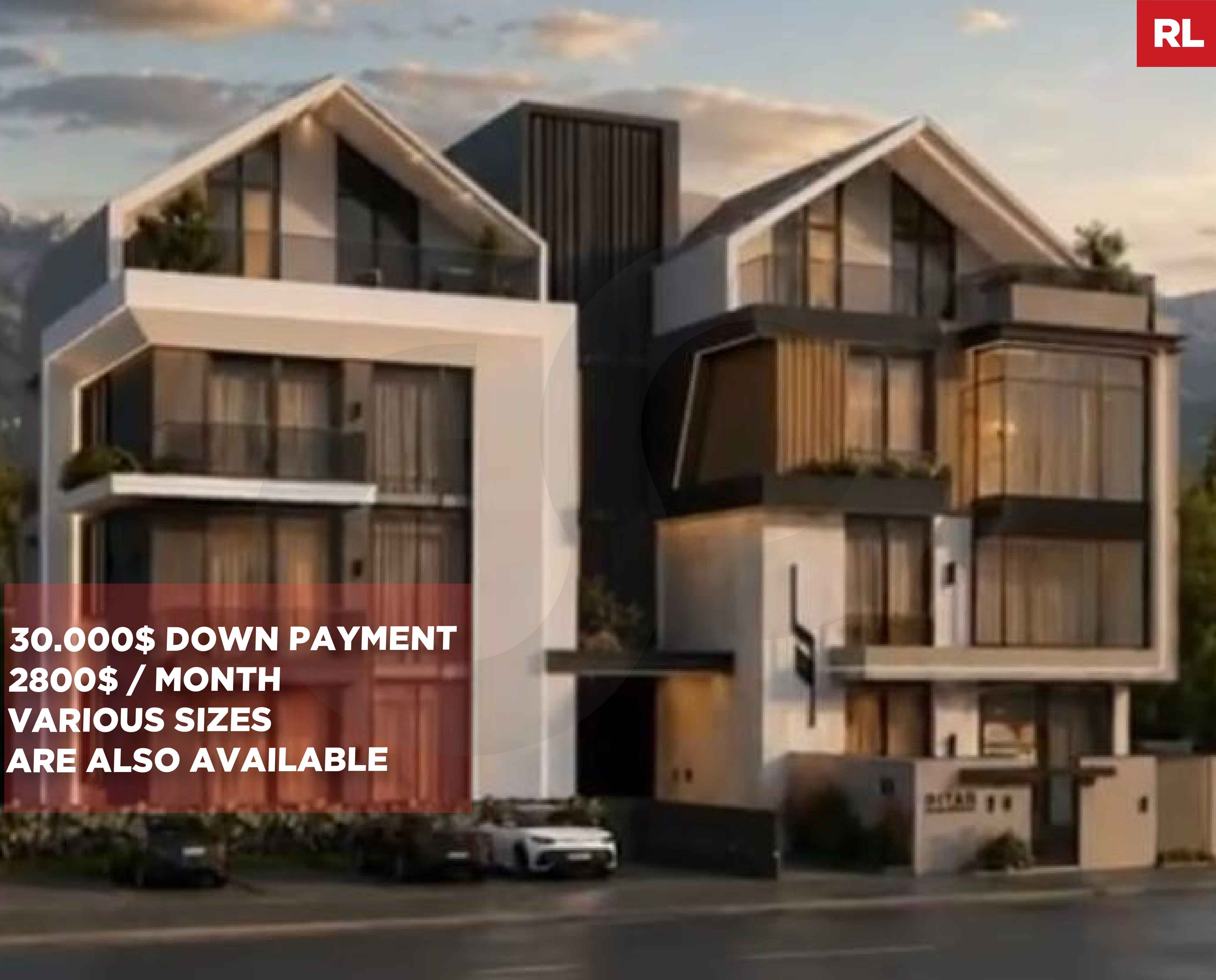30.000$ Down Payment/ Koura – Nakhle /Garden of 80 sqm