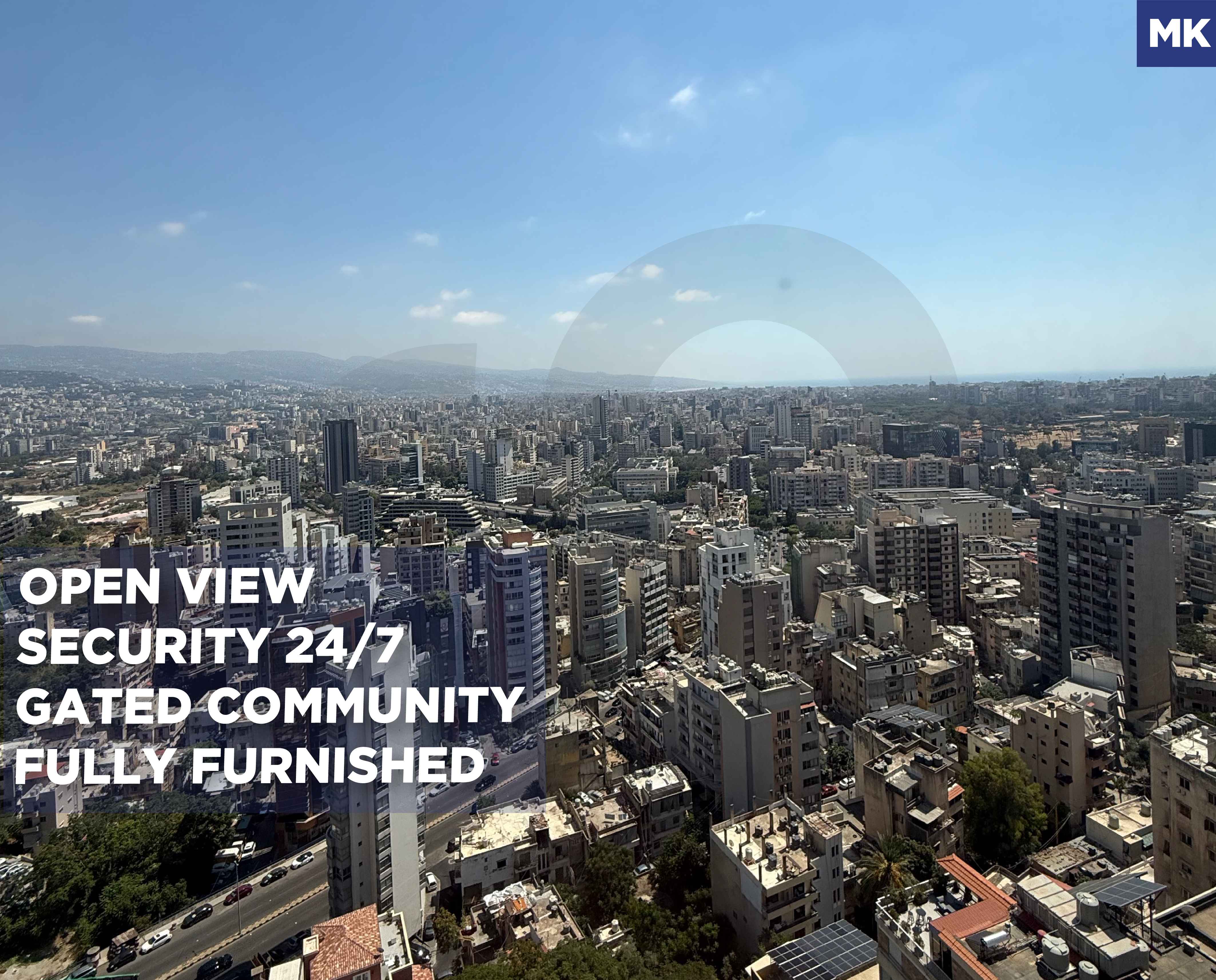 RENT/BREATHTAKING OPEN VIEWS/24/7 security/ fully furnished/ACHRAFIEH,BEIRUT — photo 1