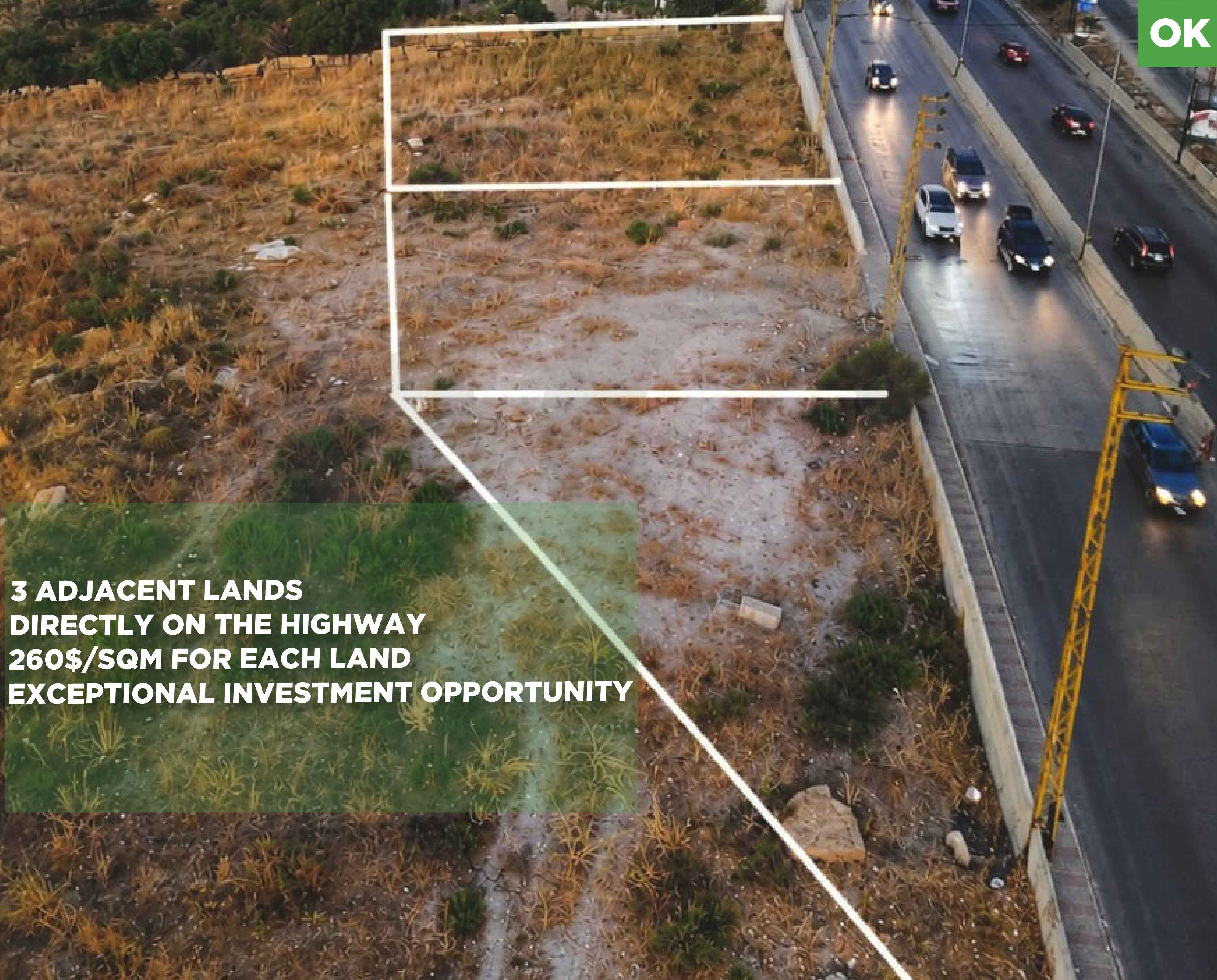 LAND/PRIME HIGHWAY INVESTMENT OPPORTUNITY/Bhamdoun,ALEY