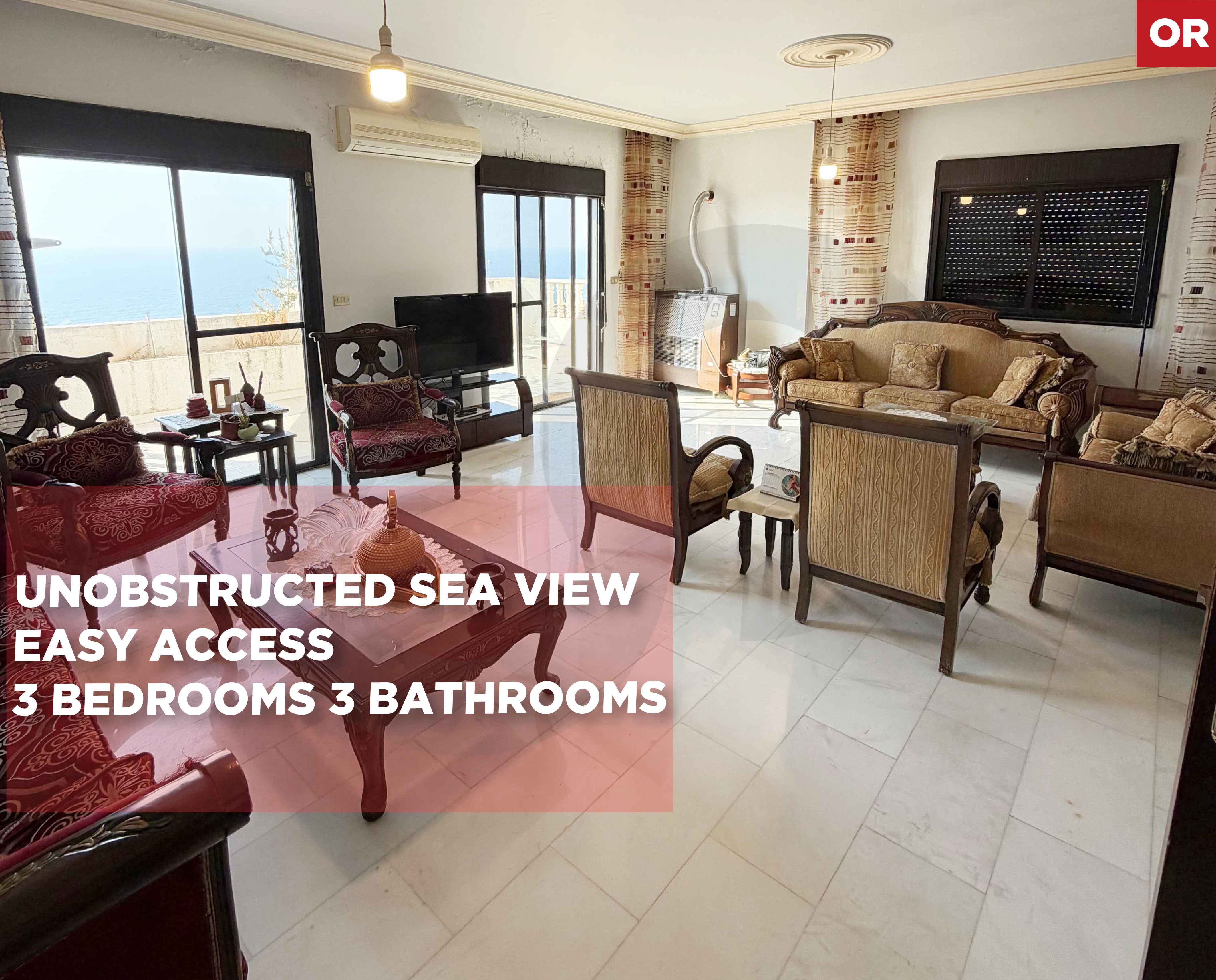 PRIME LOCATION/ unobstructed sea view/EASY ACCESS/DAWHET EL HOSS,ALEY