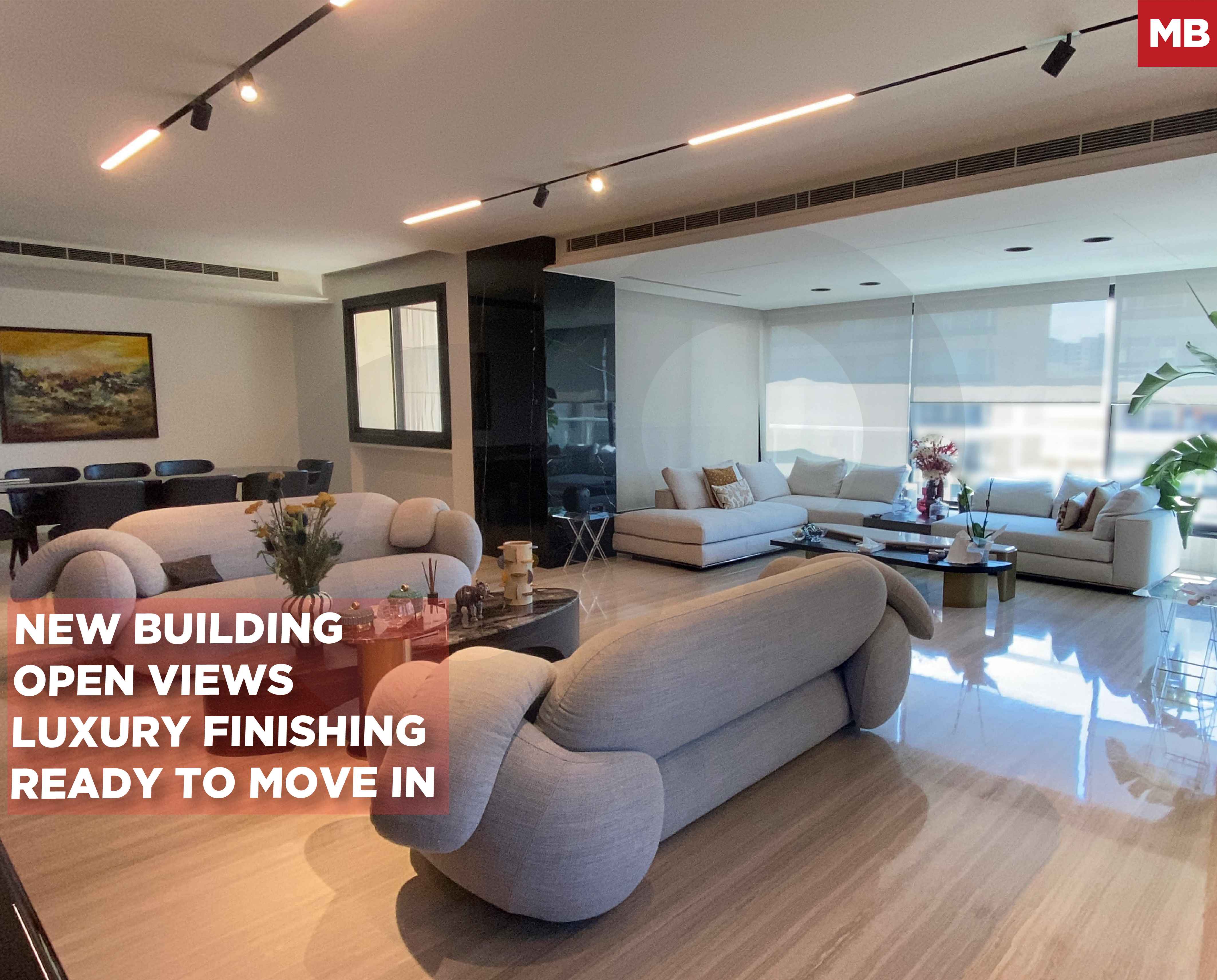 LUXURY FINISHING/open city and mountain views/Central Beirut access from JNAH