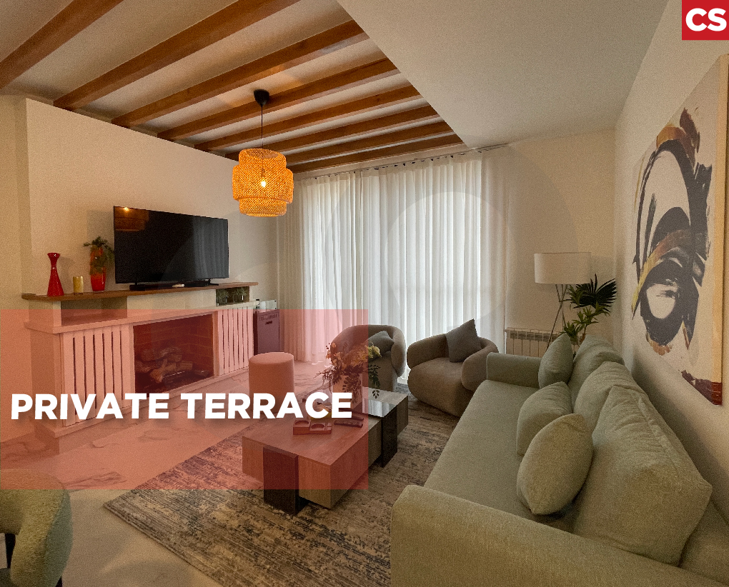 Private terrace ,fully furnished ,Kfardebian