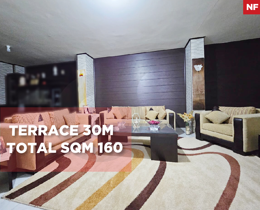 Terrace 30m , Total sqm 160 ,Ballouneh