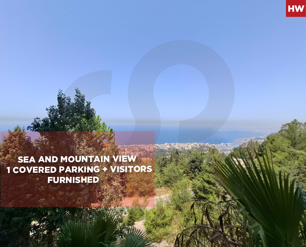 Sea and mountain view, Furnished, 1 covered parking + visitors ,Adma -Keserwan