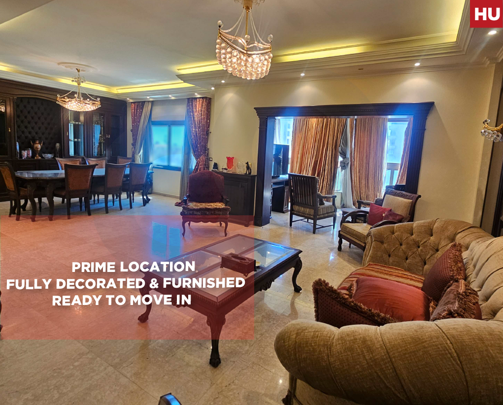 Prime Location ,Fully decorated & furnished ,Ready to move in,Jnah-Beirut