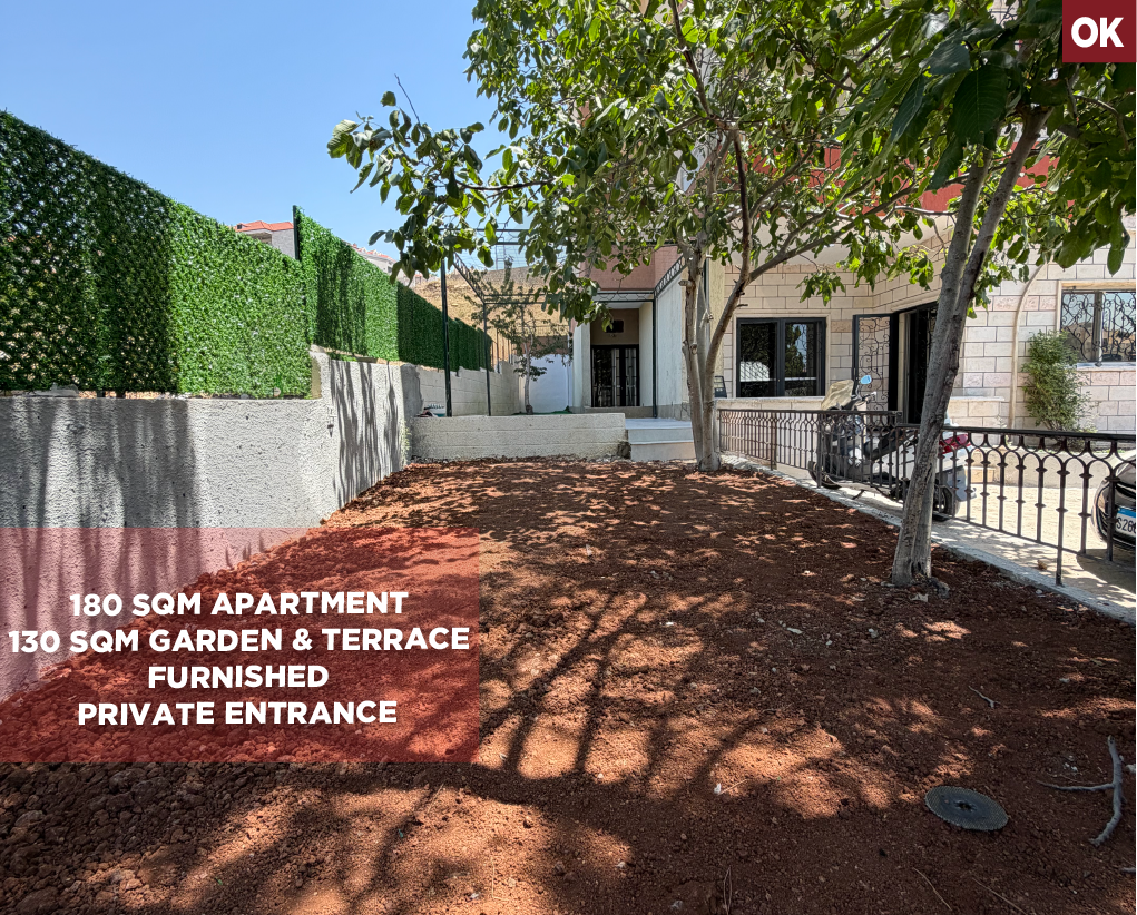 180 sqm apartment | 130 sqm Garden & Terrace | Very Calm Area | SAWFAR-ALEY