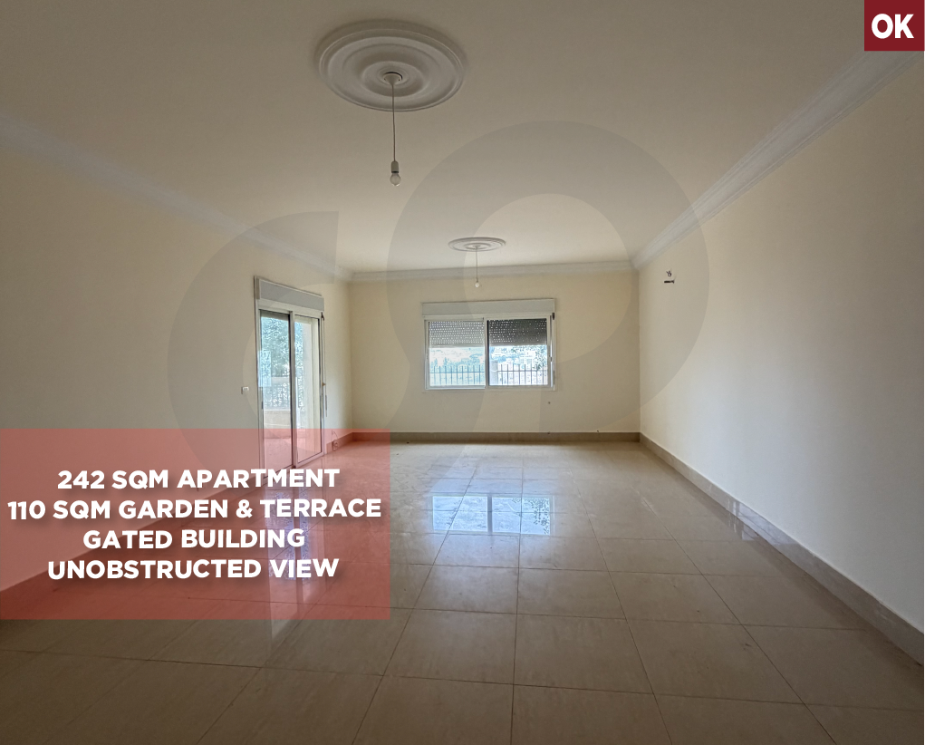 110 sqm Garden & Terrace | Unobstructed View | Very calm area| BHAMDOUN-ALEY