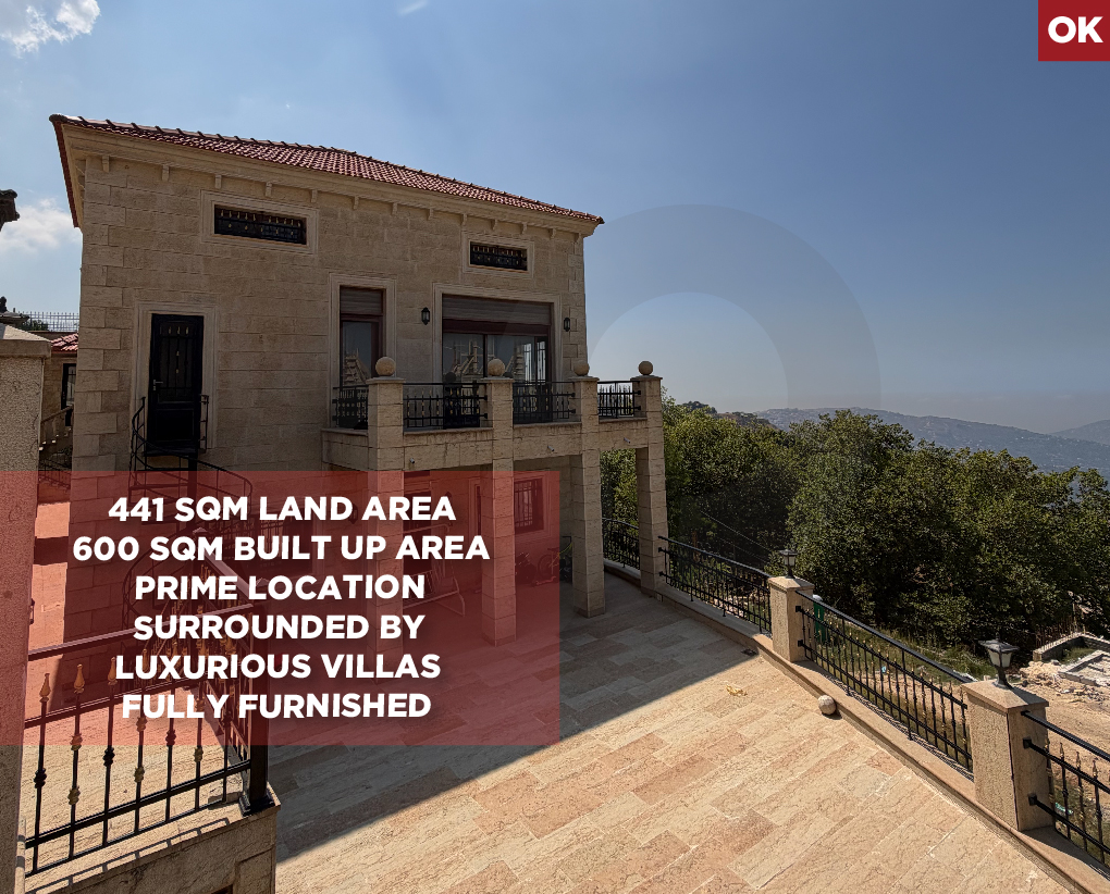 Luxury Villa for Sale/Ultra Prime Location/Fully Furnished/Aley/Sawfar