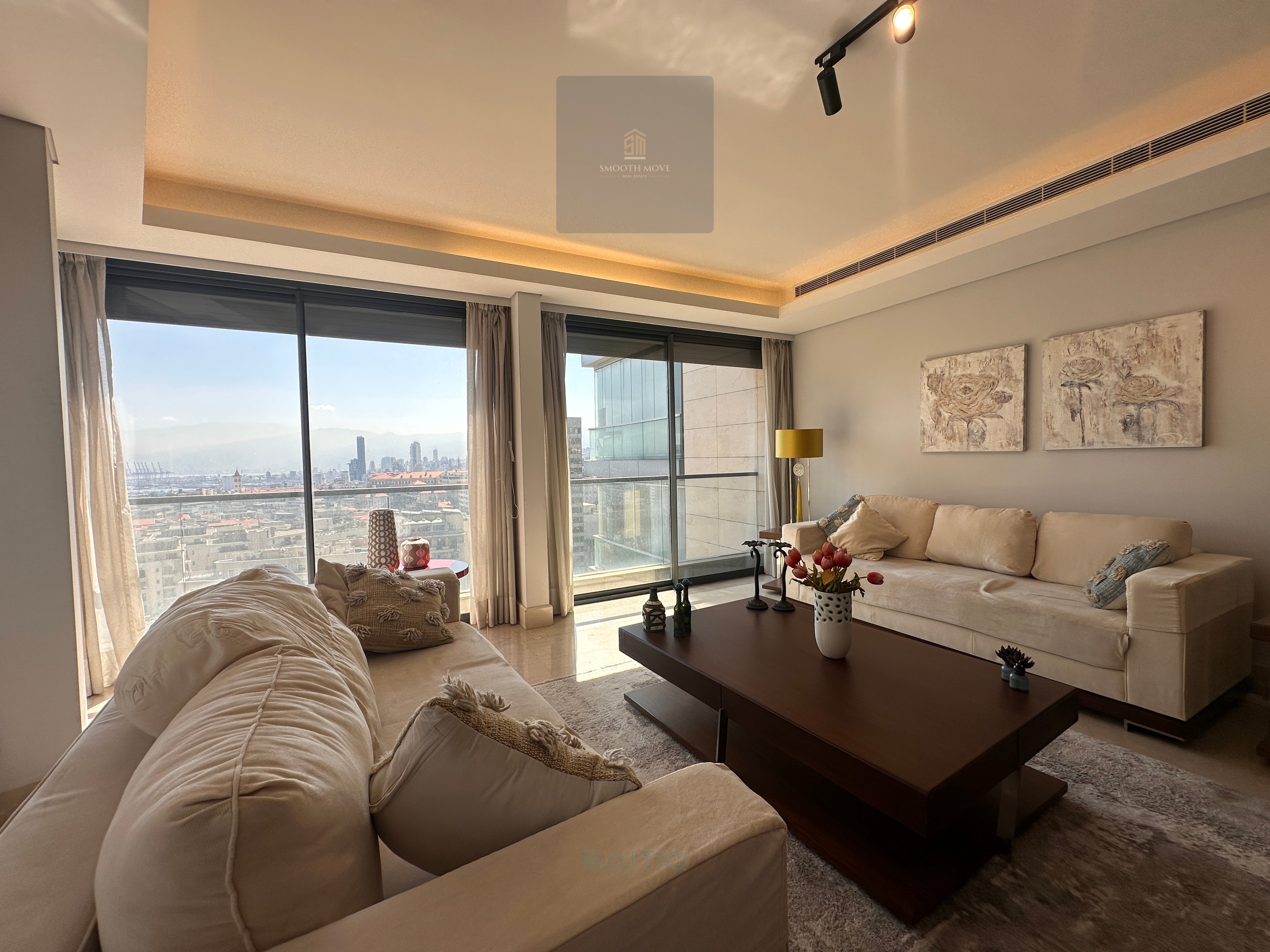 Furnished Seaview Duplex with Terrace For Rent in Clemenceau, Beirut