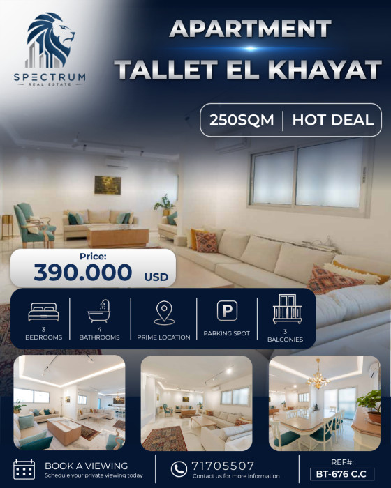 Apartment For Sale In Tallet El Khayat