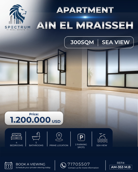 Apartment For Sale In Ain El Mraisseh