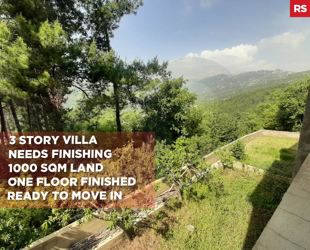 3 story villa in hsoun jbeil , on 1000 sqm land , needs finishing — الصورة 1