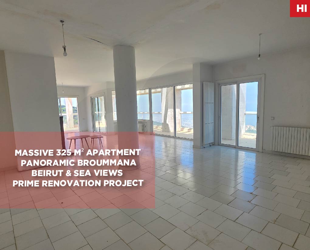 Massive 325 m2 Apartment - Panoramic Broummana Sea Views – Prime Renovation Project — الصورة 1