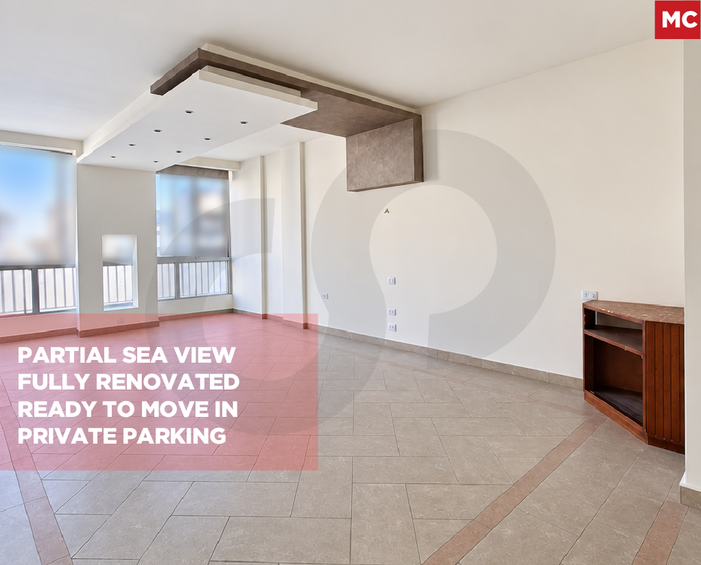 Fully Renovated /Ready to Move In/Partial Sea View/RAWCHE-BEIRUT