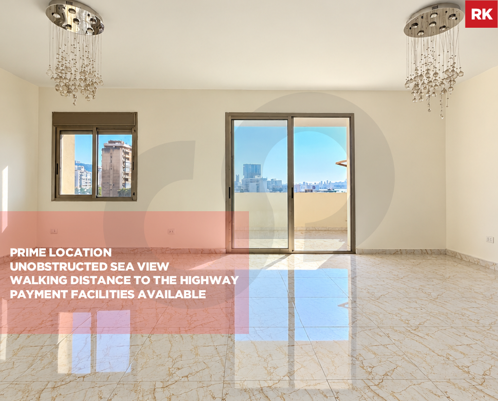 Spacious and well-maintained apartment for sale/Prime Location/Unobstructed Sea View/ANTELIAS-METN