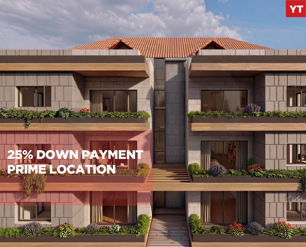 25% down payment/Prime location/located in a peaceful and quiet residential area/AMIOUN-KOURA