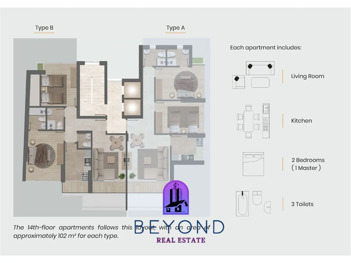 Achrafieh Tower Apartments — الصورة 3