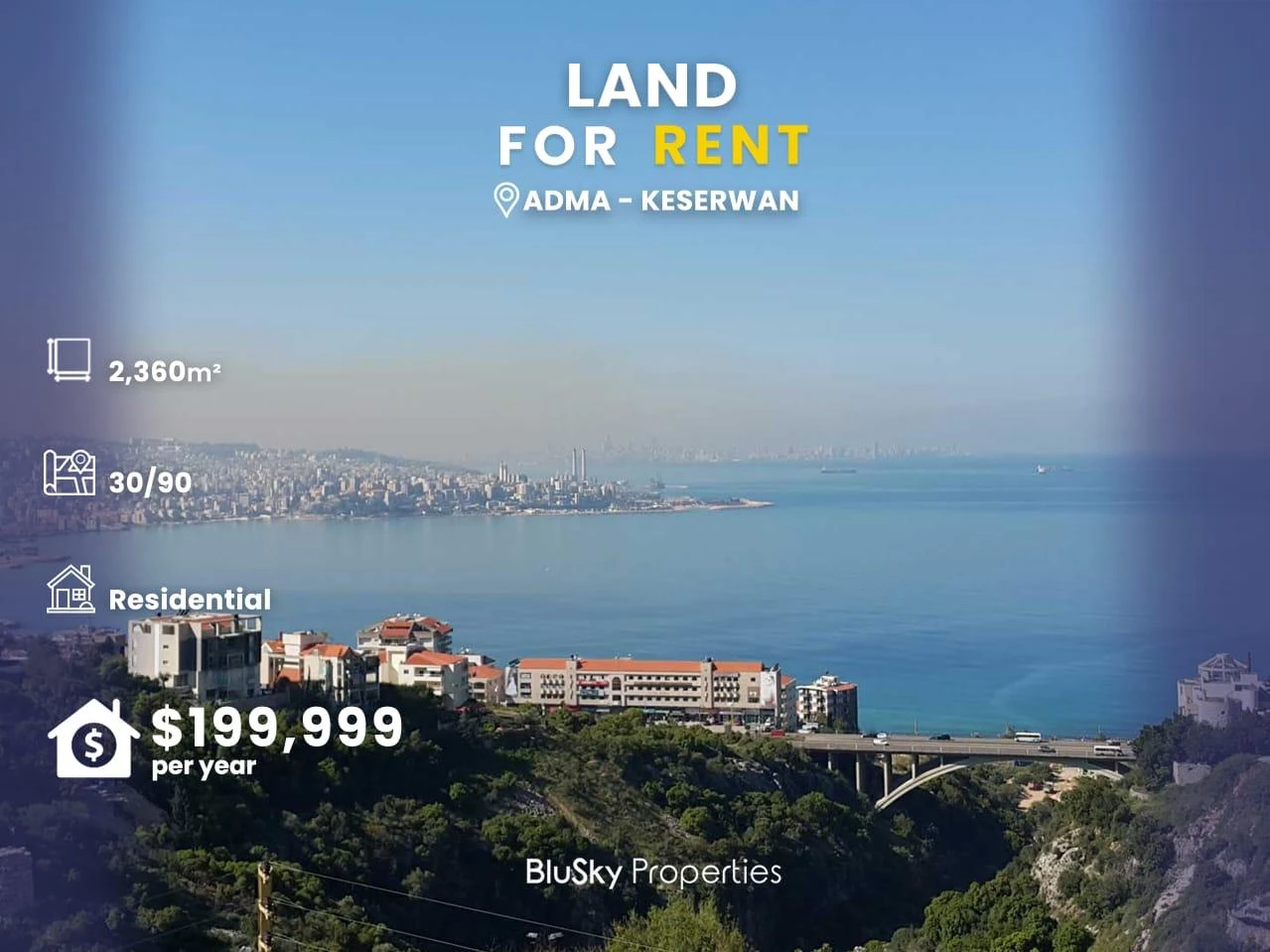 Land 2,360m² for Rent in Adma