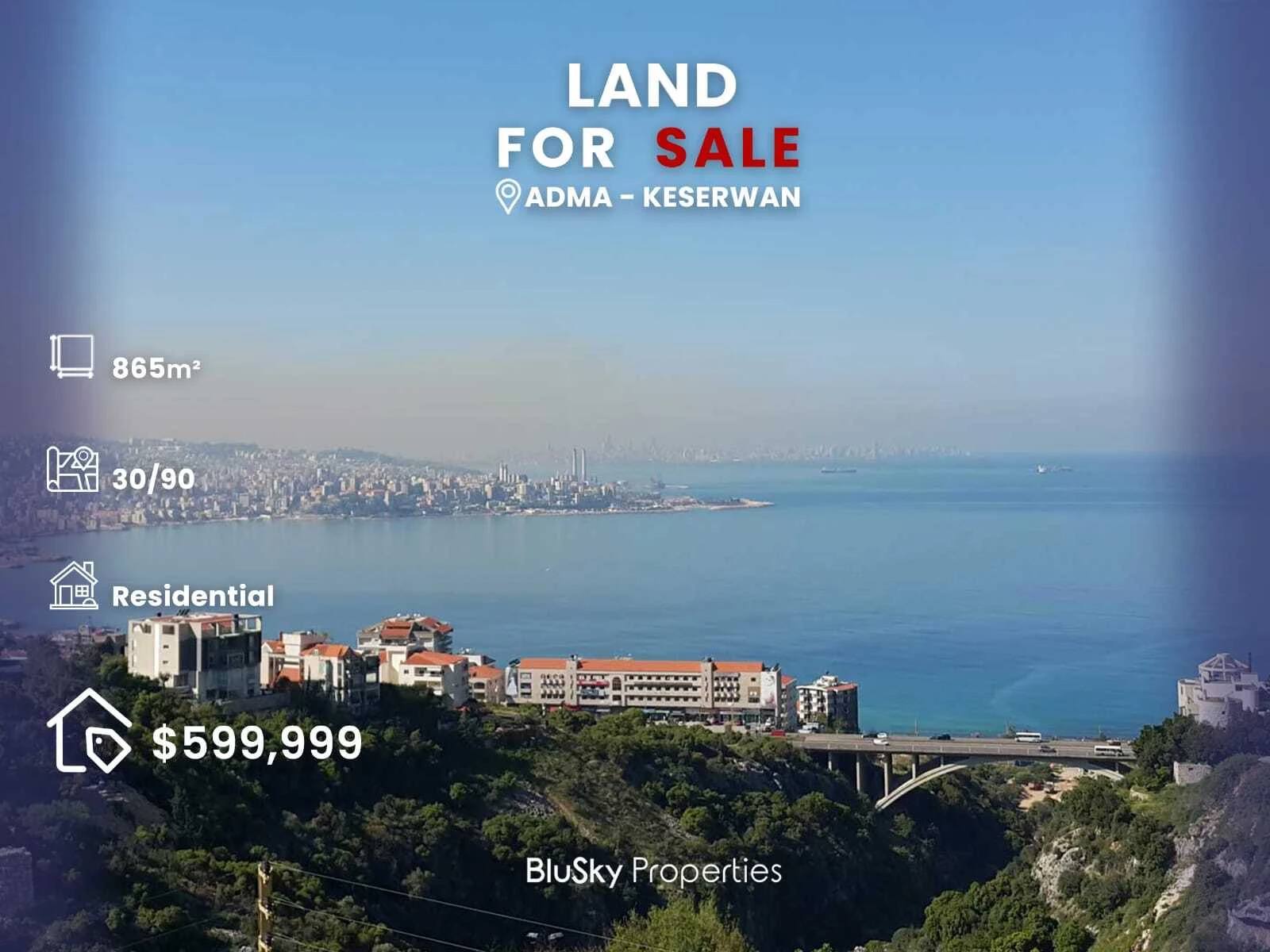 Land 865m² for Sale in Adma — photo 1
