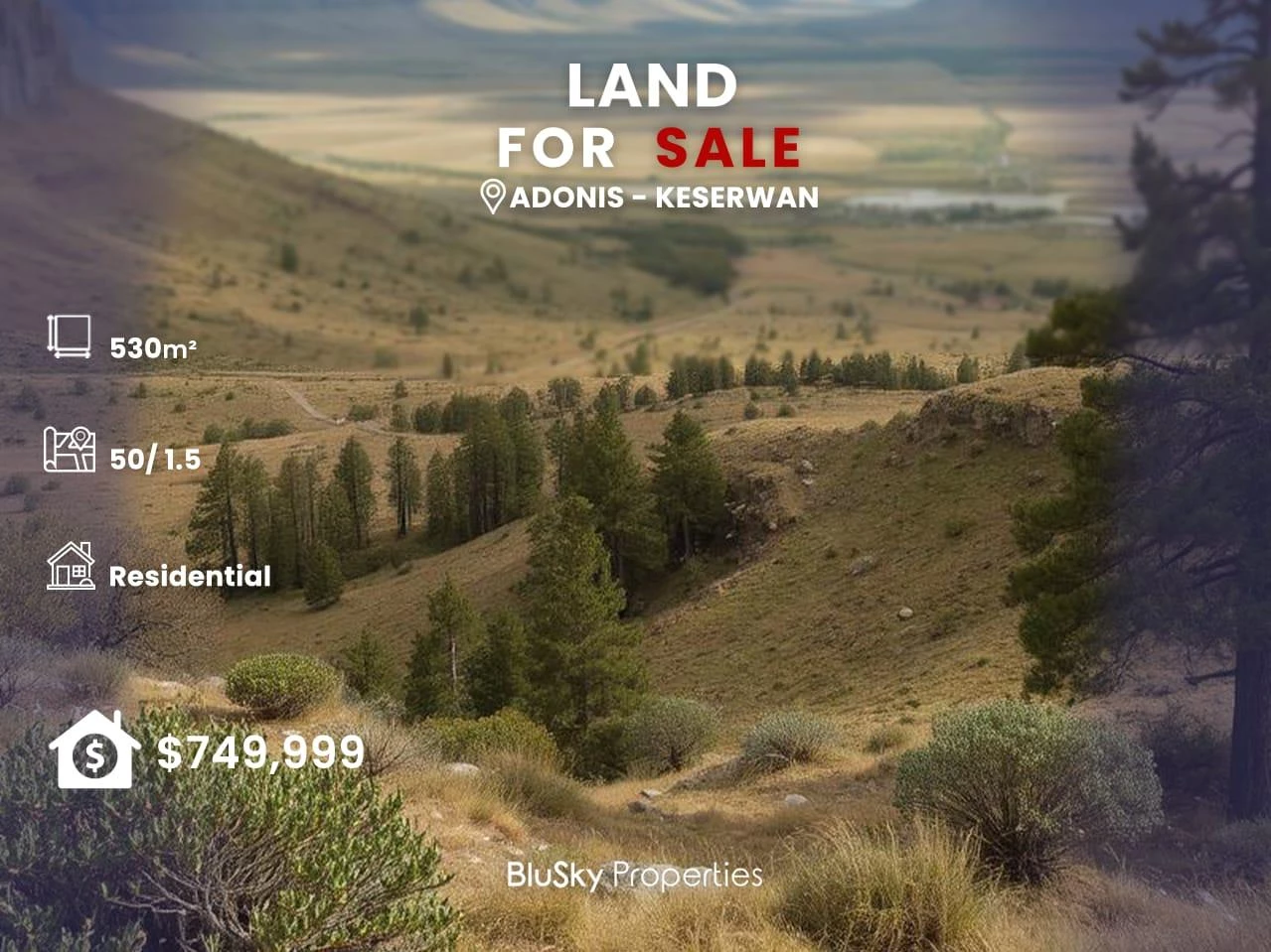 Land 530m² for Sale in Adonis
