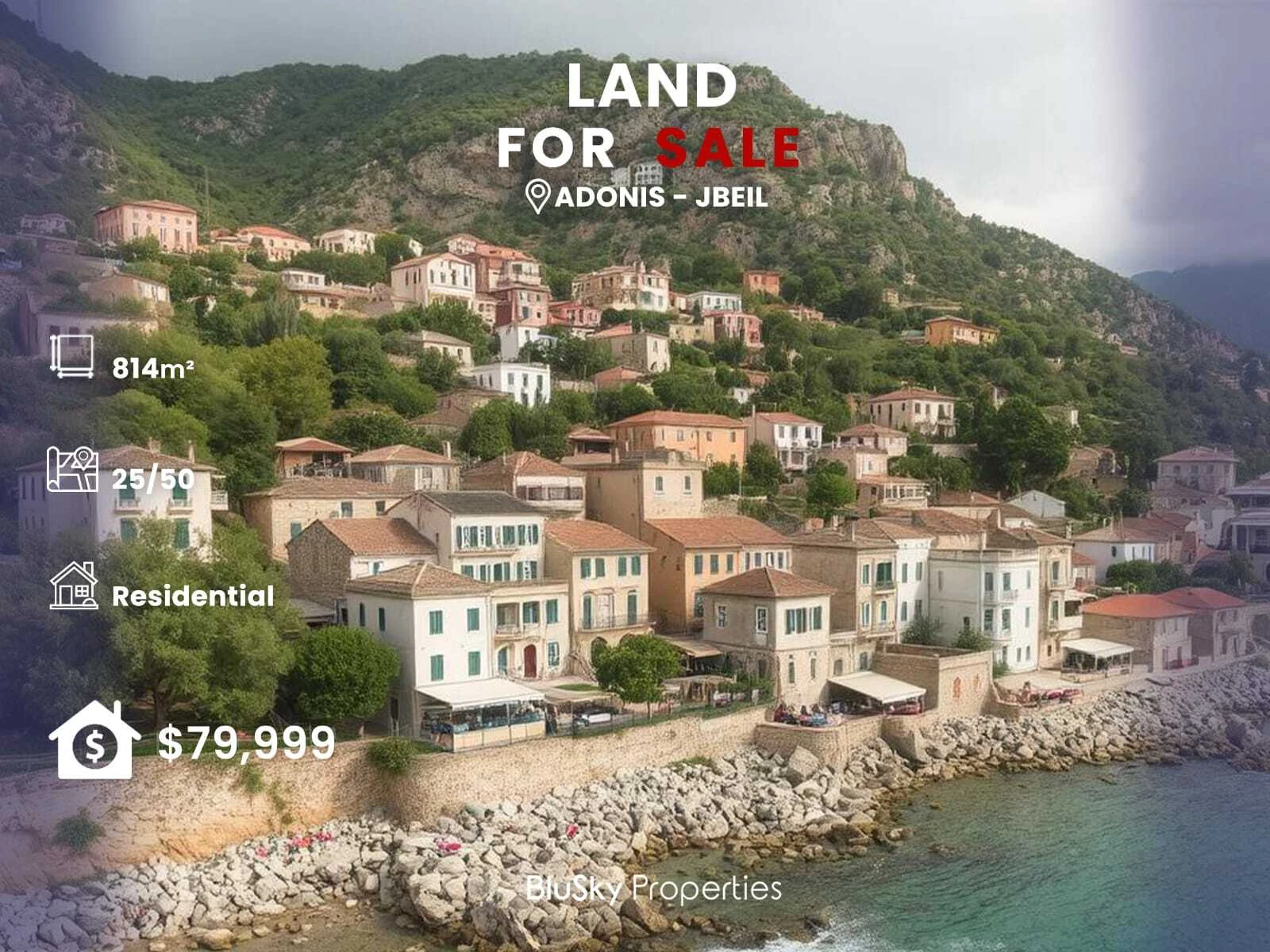 Land 814m² for Sale in Adonis