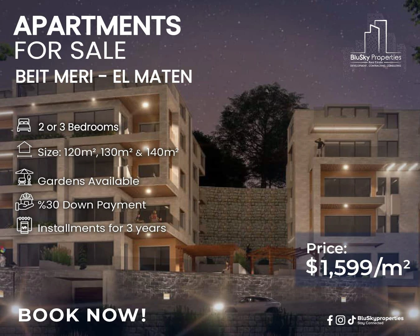 Apartments With Gardens for Sale in Beit Meri