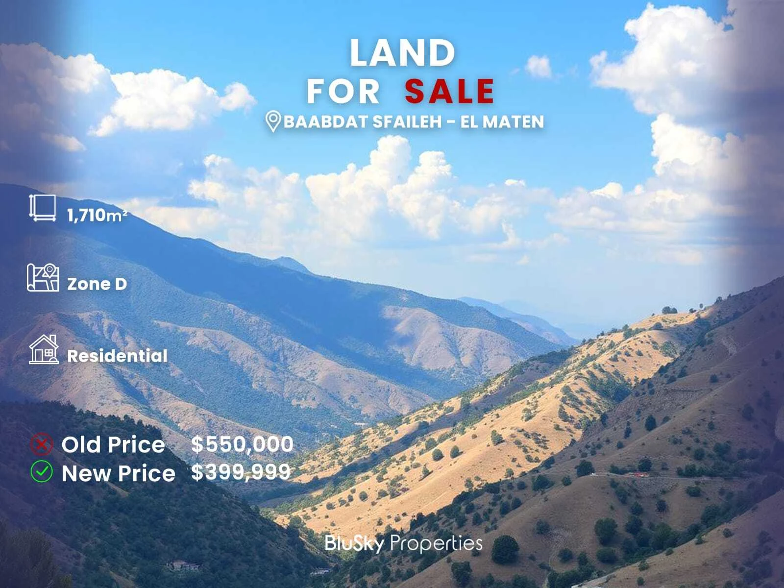 Land 1,710m² for Sale in Baabdat Sfaileh — photo 1