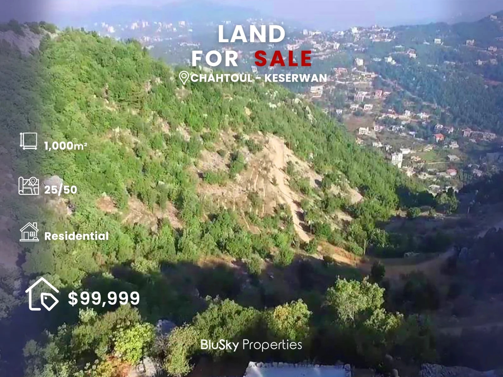 Land 1,000m² for Sale in Chahtoul