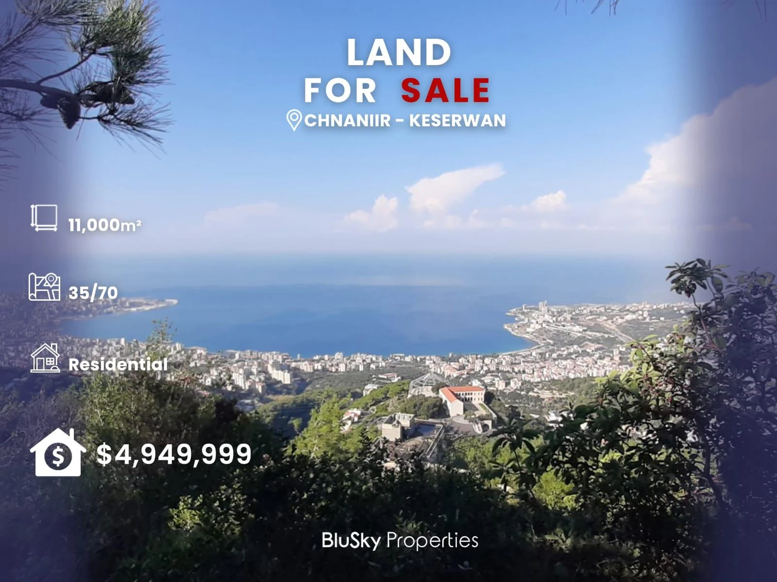 Land 11,000m² for Sale in Chnaniir