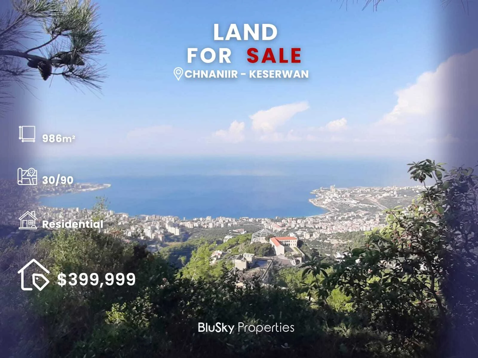 Land 986m² for Sale in Chnaniir