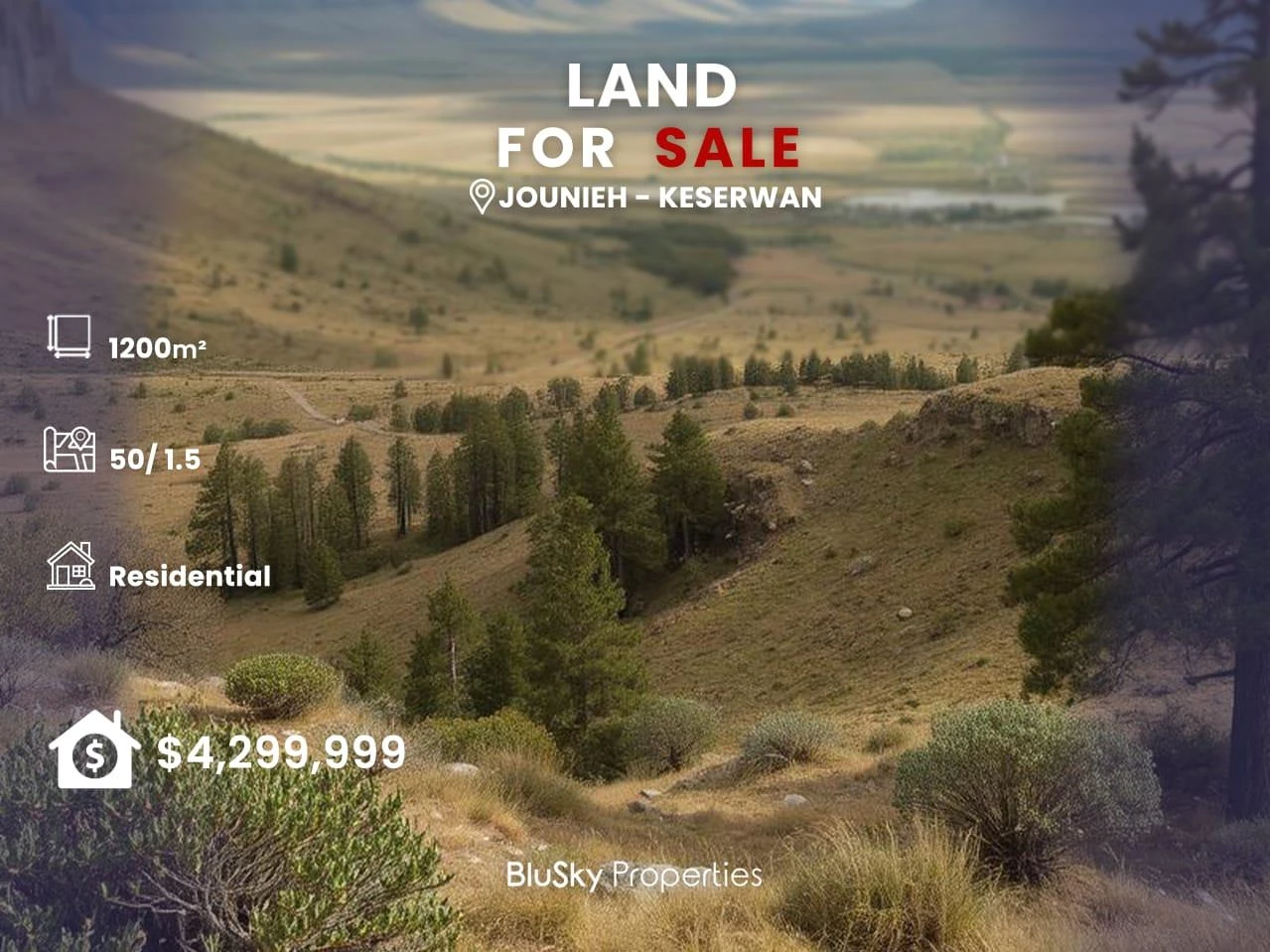 Land 1,200m² for Sale in Jounieh — الصورة 1