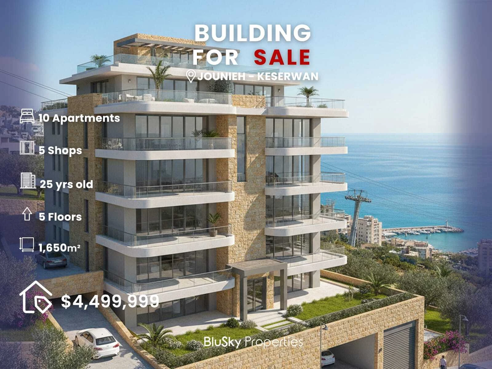Building 1,650m² for Sale in Jounieh