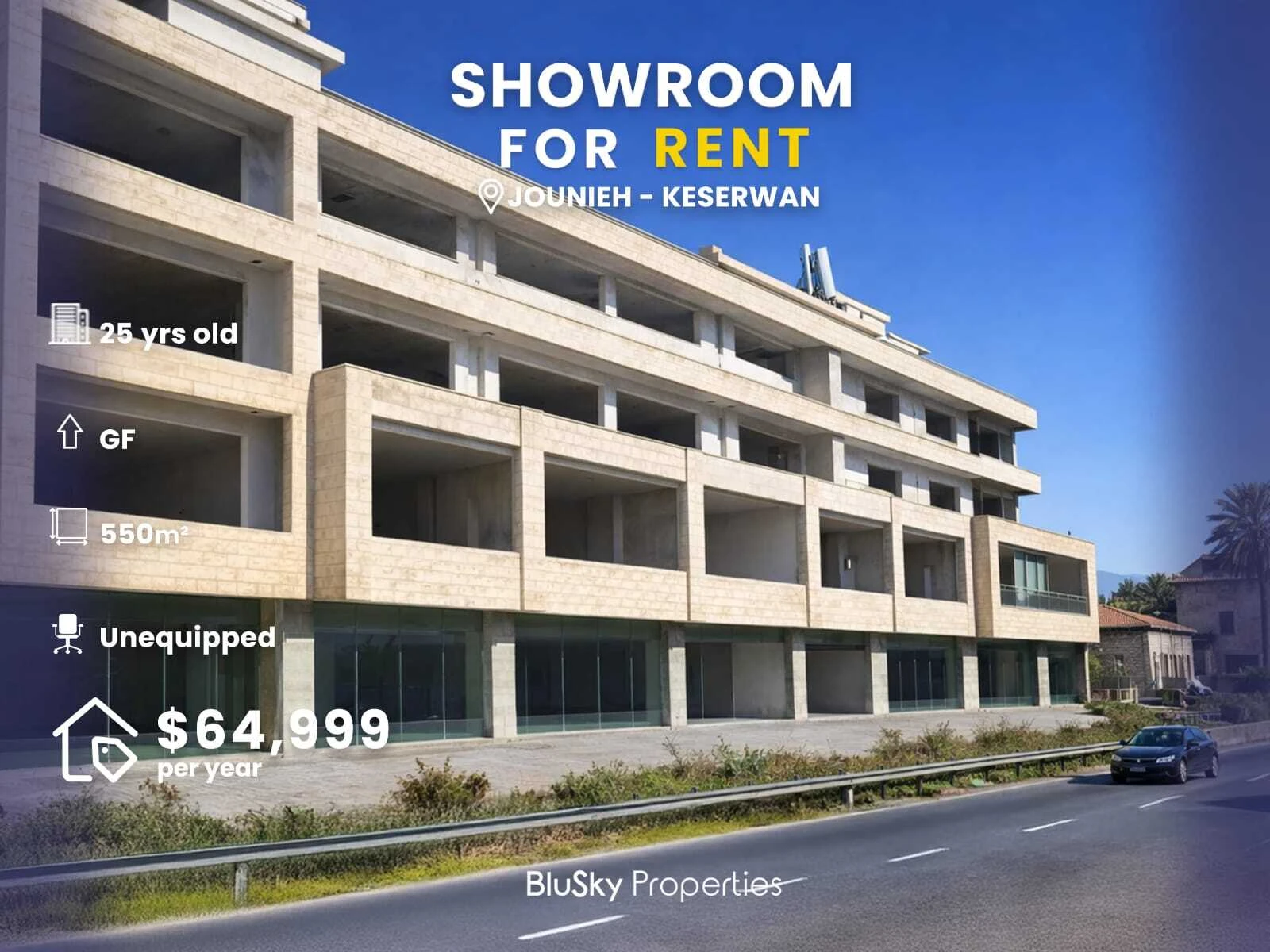Showroom 550m² for Rent in Jounieh
