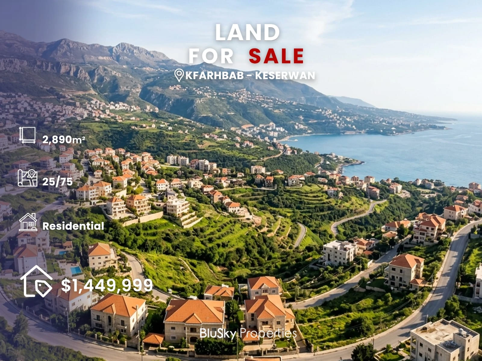 Land 2,890m² for Sale in Kfarhbab