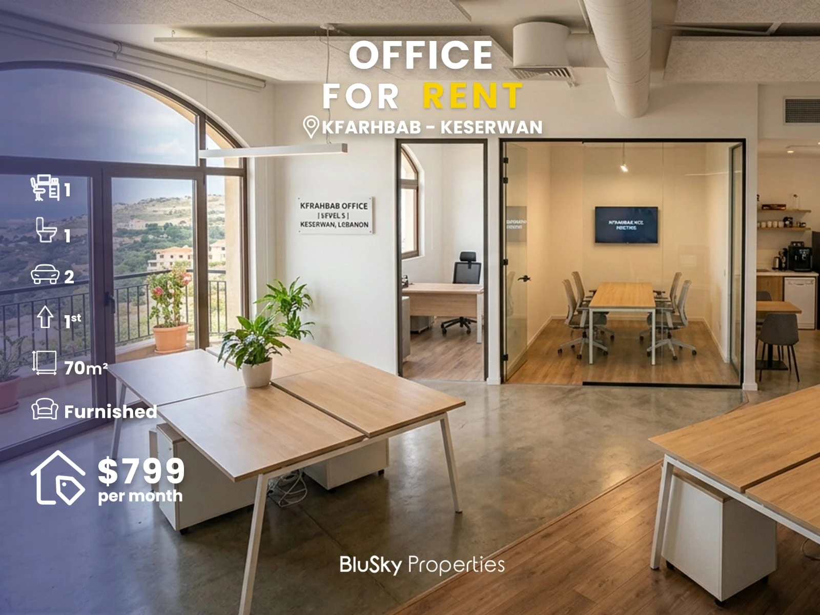 Office 70m² for Rent in Kfarhbab — الصورة 1