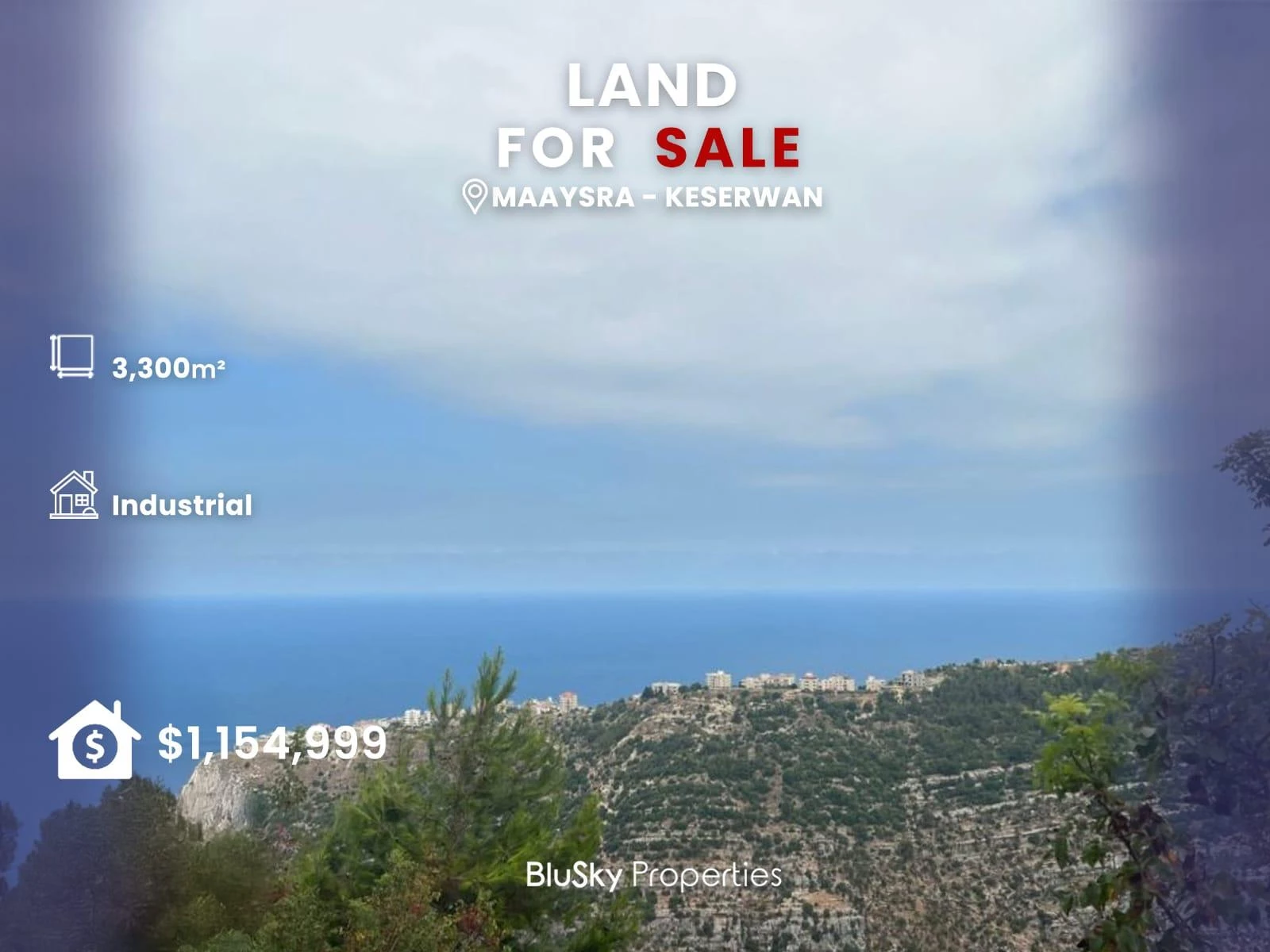 Land 3,300m² for Sale in Maaysra