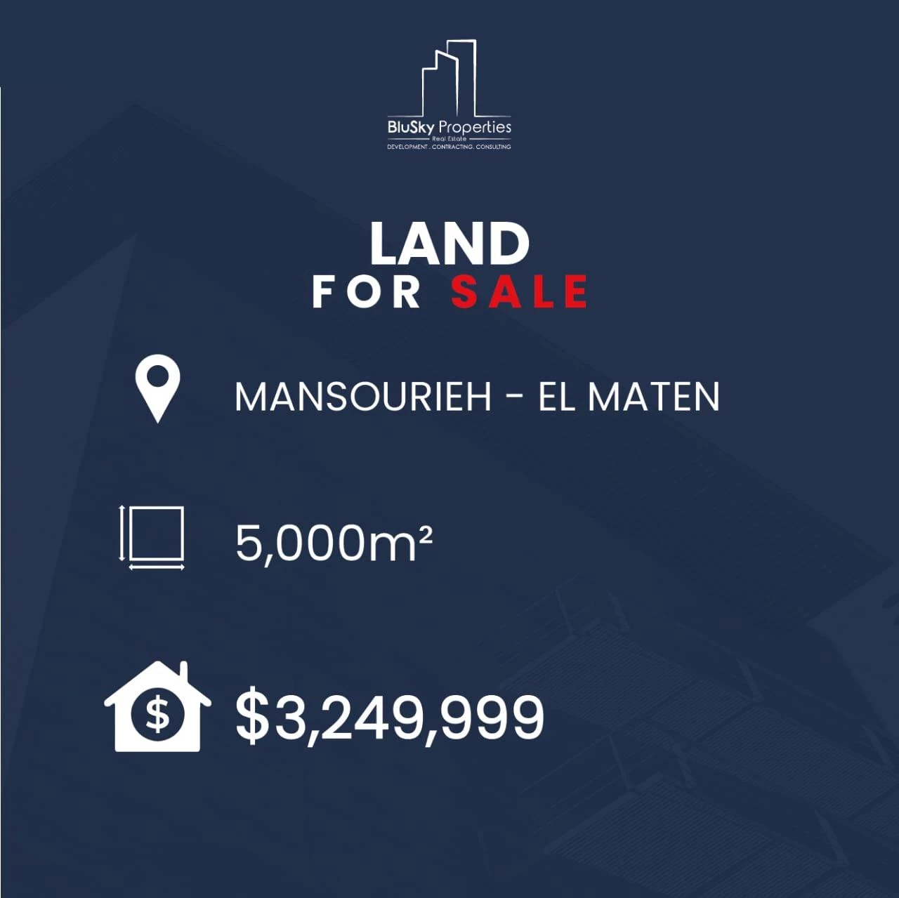 Land 5000m² for Sale in Mansourieh