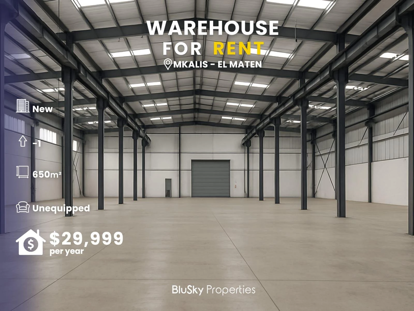 Warehouse 650m² for Rent in Mkalles — الصورة 1