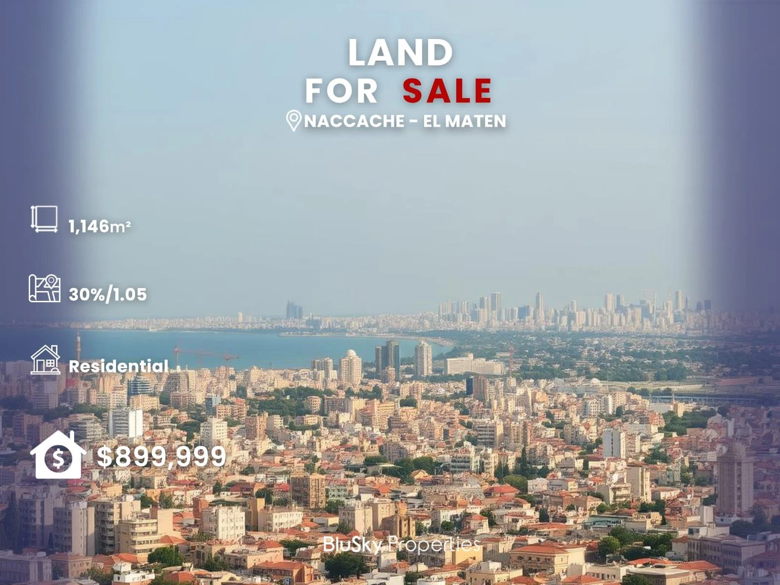 Land 1,146m² for Sale in Naccache