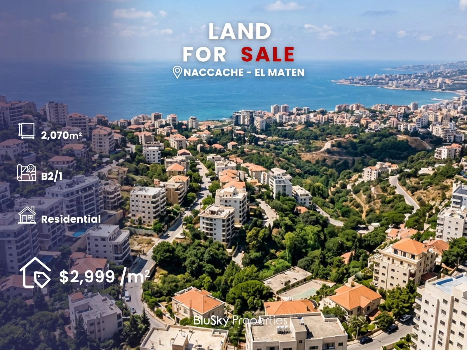 Land 2,070m² for Sale in Naccache