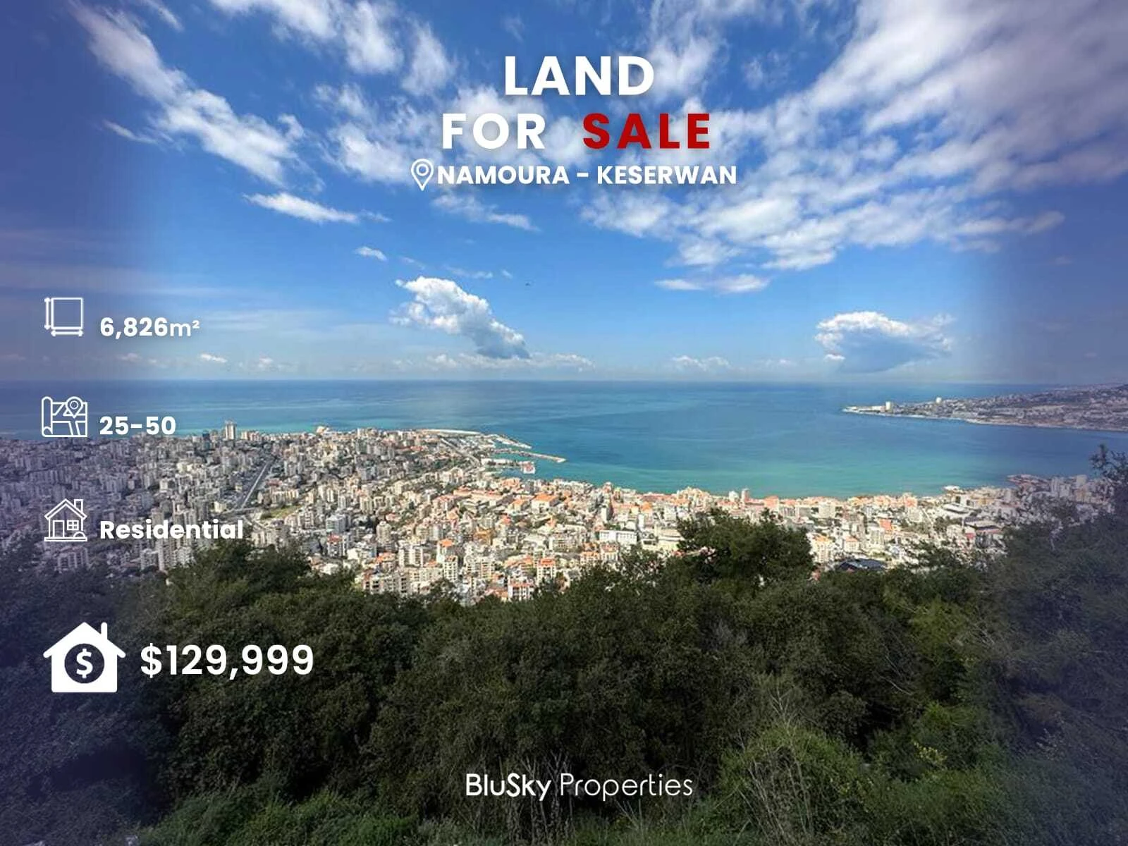 Land 6,826m² for Sale in Nammoura