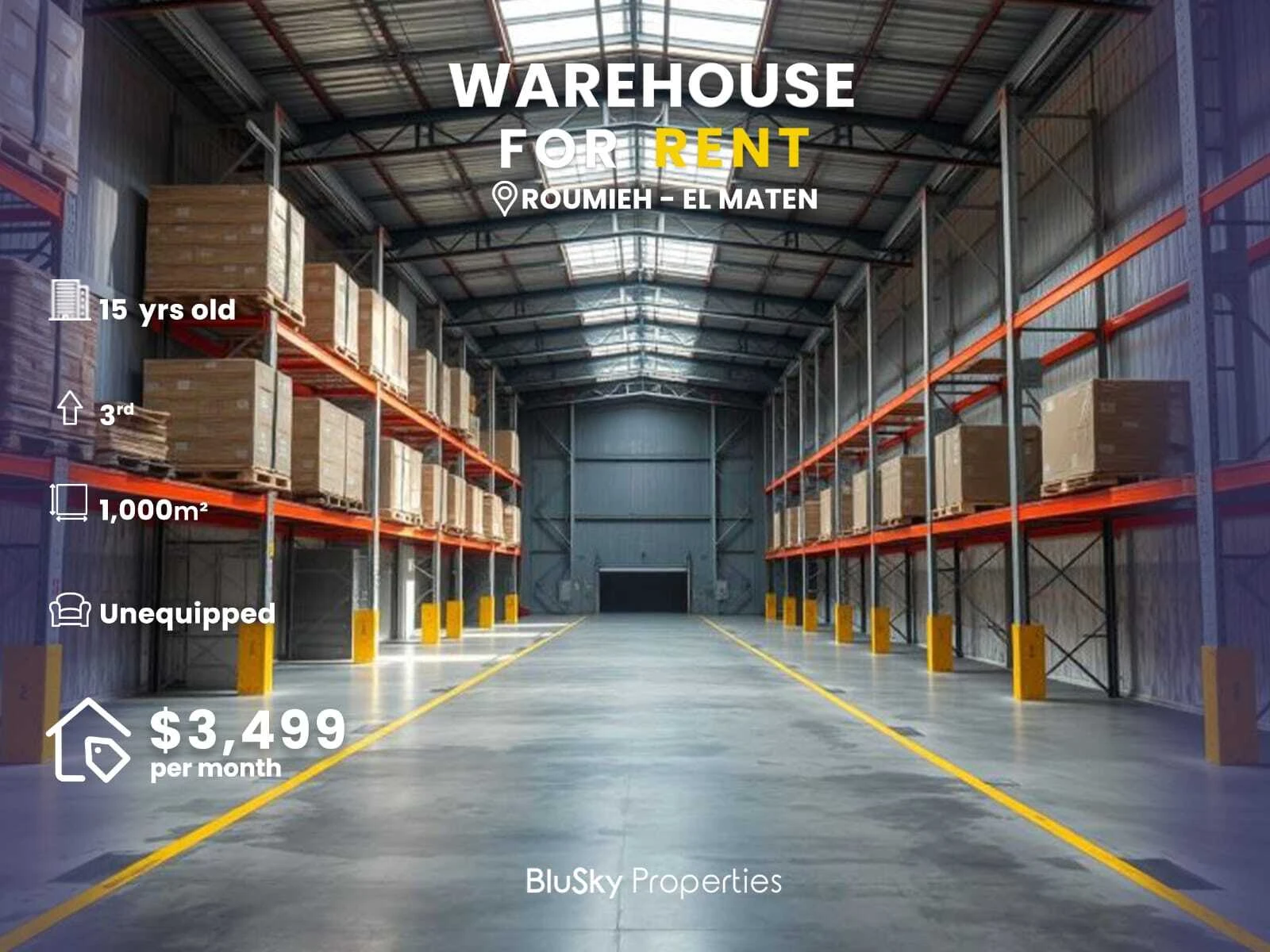Warehouse 1000m² for Rent in Roumieh — الصورة 1