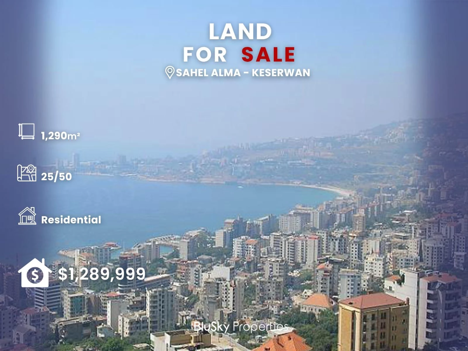 Land 1,290m² for Sale in Sahel Alma