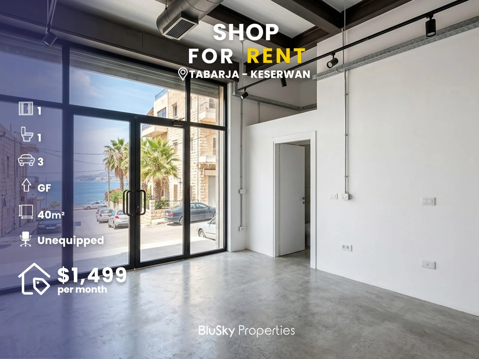Shop 40m² for Rent in Tabarja