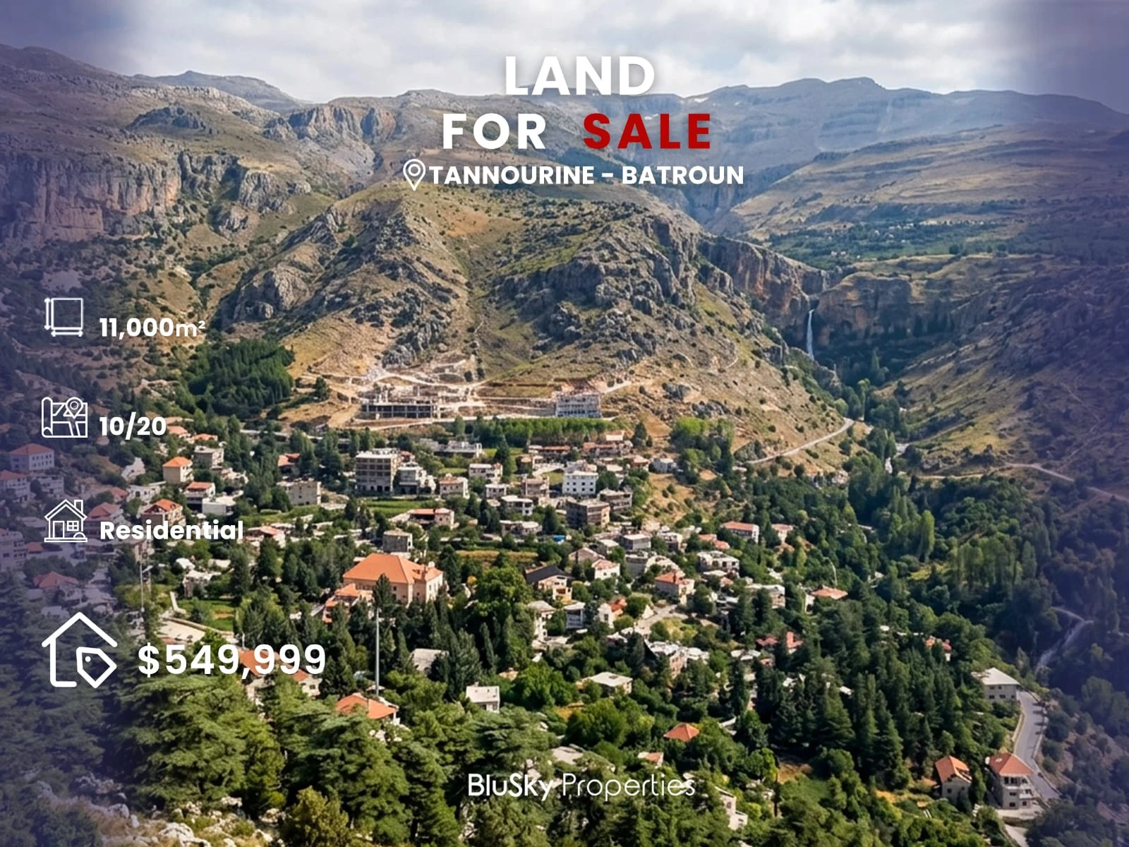 Land 11,000m² for Sale in Tannourine