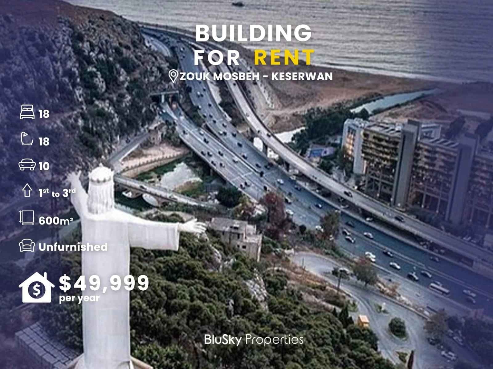 Building 600m² for Rent in Zouk Mosbeh