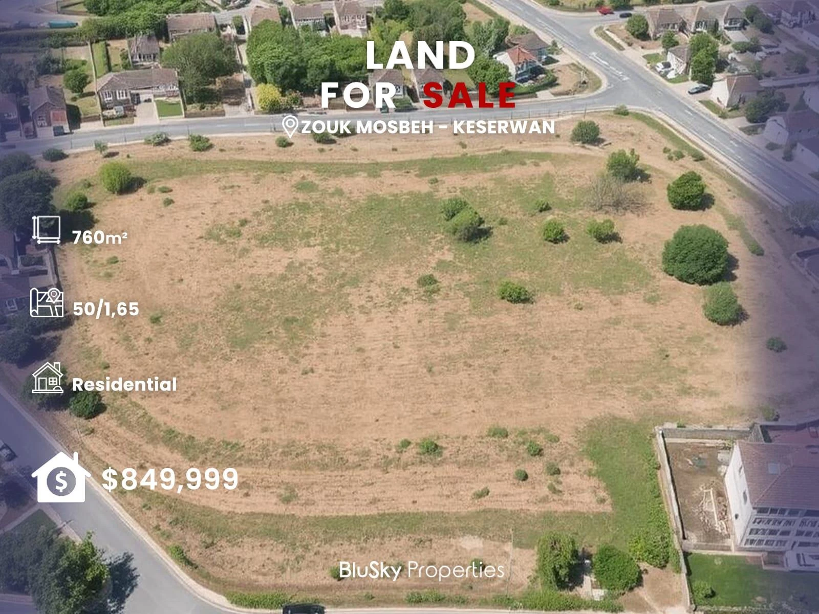 Land 760m² for Sale in Zouk Mosbeh