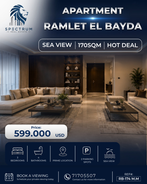 Apartment For Sale In Ramlet El Bayda
