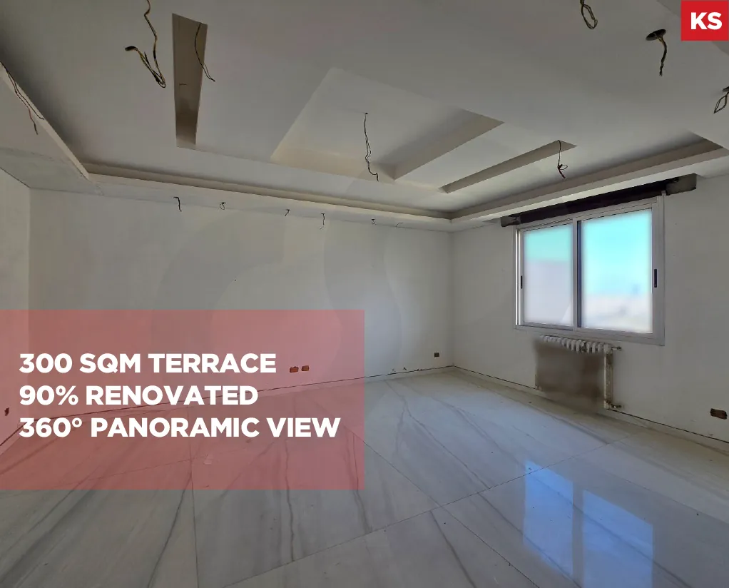 Luxury duplex Apartment for Sale/90% Renovated/Panoramic View/YARZEH-BAABDA